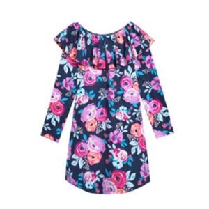 FabKids Girl’s floral long sleeve ruffle dress |  size 12
